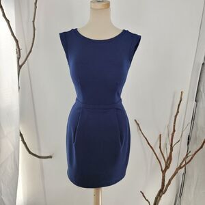 Ever New Melbourne navy cap sleeve sheath dress
